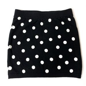 NWOT H&M Girls Black/White Polka Dot Sweater Skirt